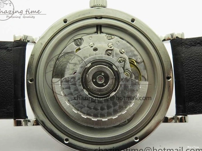 MIROTIME 0808 Portofino Automatic SS FKF 1:1 Best Edition White Dial RG Markers on Black Leather Strap A Stretchable 7141